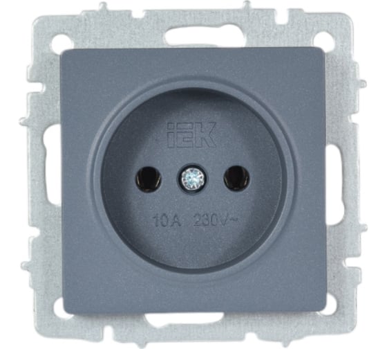 1-местная розетка IEK Brite рс10-1-0-брм без заземления, без защитных шторок, 10А, маренго BR-R10-10-K35