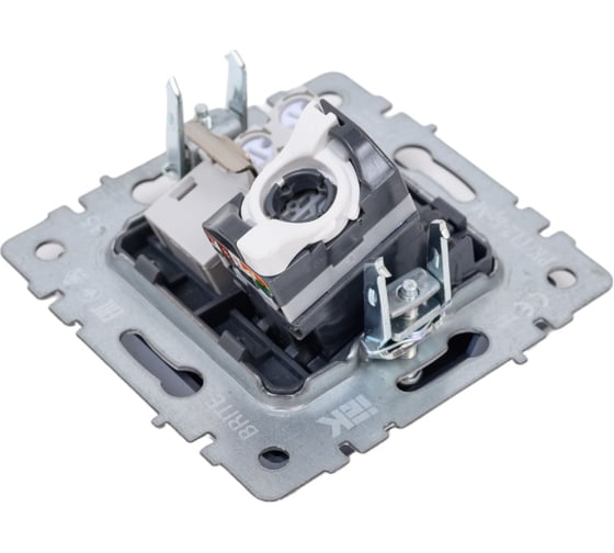 Двойная розетка IEK Brite rj11+rj45 рк/т12-брм категория 5e, маренго BR-KT20-O-1-K35