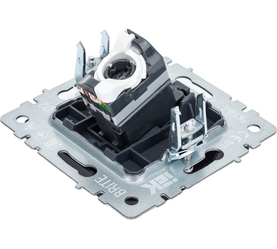 Компьютерная розетка rj45 IEK Brite рк10-брч категория 5e, черный BR-K10-1-K02