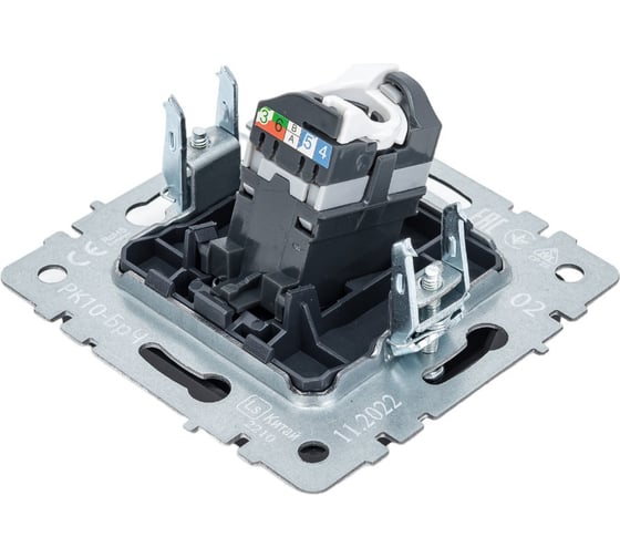 Компьютерная розетка rj45 IEK Brite рк10-брч категория 5e, черный BR-K10-1-K02
