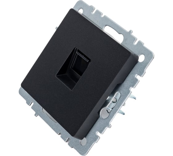 Компьютерная розетка rj45 IEK Brite рк10-брч категория 5e, черный BR-K10-1-K02