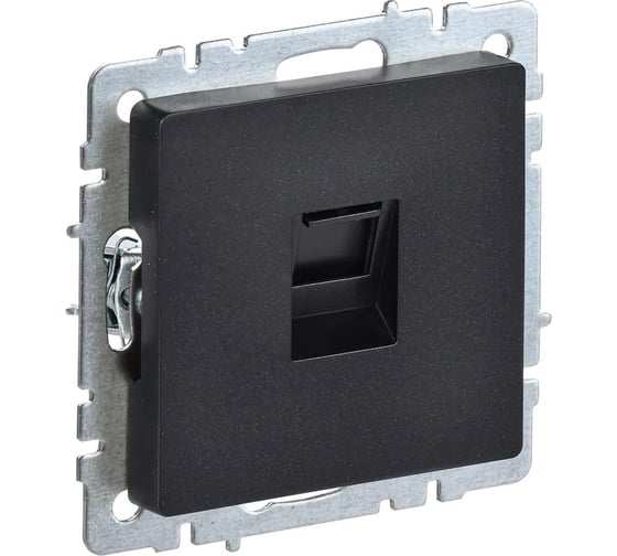 Компьютерная розетка rj45 IEK Brite рк10-брч категория 5e, черный BR-K10-1-K02