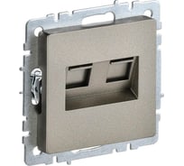 Двойная компьютерная розетка rj45 IEK Brite рк10-2-брш категория 5e, шампань BR-K20-1-K37