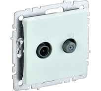 Двойная розетка tv+sat IEK Brite ртв/рсп12-брж жемчуг BR-AF20-O-K36