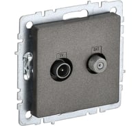 Двойная розетка tv+sat IEK Brite ртв/рсп12-бртб темная бронза BR-AF20-O-K45