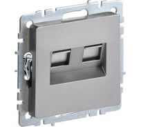 Двойная компьютерная розетка rj45 IEK Brite рк10-2-брс категория 5e, сталь BR-K20-1-K46