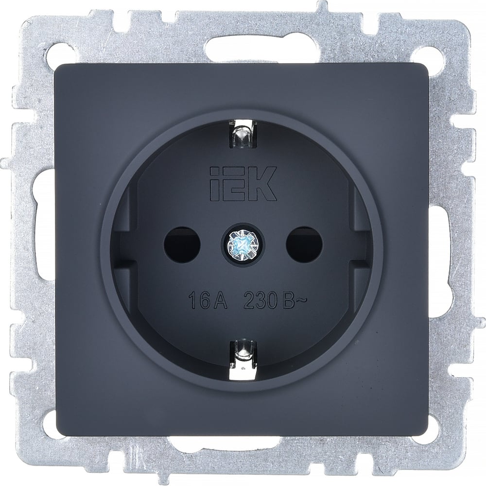 1-местная розетка IEK Brite рс14-1-0-брг с заземлением, с защитными ...