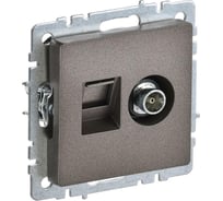 Двойная розетка IEK Brite tv+rj45 ртв/рк12-бртб категория 5e, темная бронза BR-AK20-1-K45