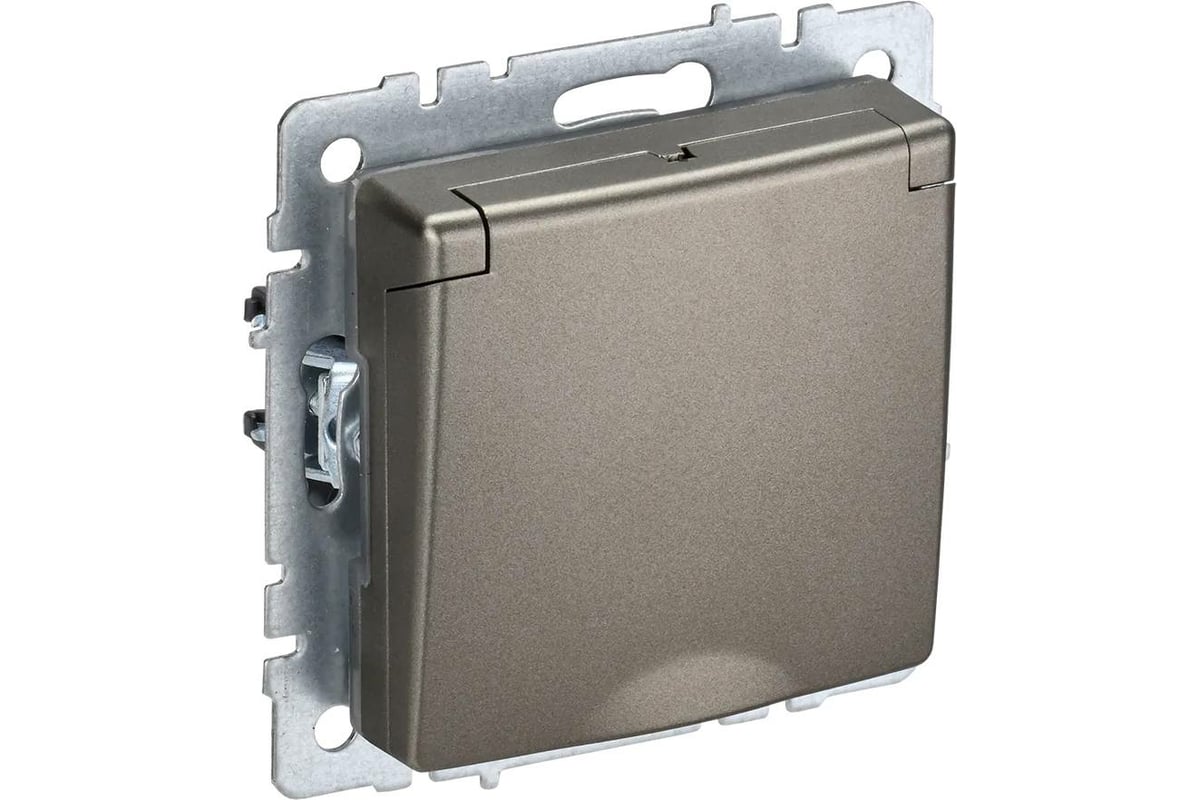 1-местная розетка IEK Brite рсбш10-3-44-брш с заземлением, с защитными ...