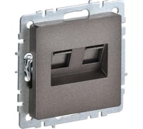 Двойная компьютерная розетка rj45 IEK Brite рк10-2-бртб категория 5e, темная бронза BR-K20-1-K45