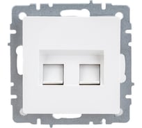 Двойная компьютерная розетка rj45 IEK Brite рк10-2-брб категория 5e, белый BR-K20-1-K01