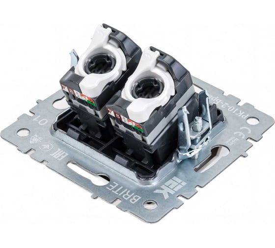 Двойная компьютерная розетка rj45 IEK Brite рк10-2-брб категория 5e, белый BR-K20-1-K01