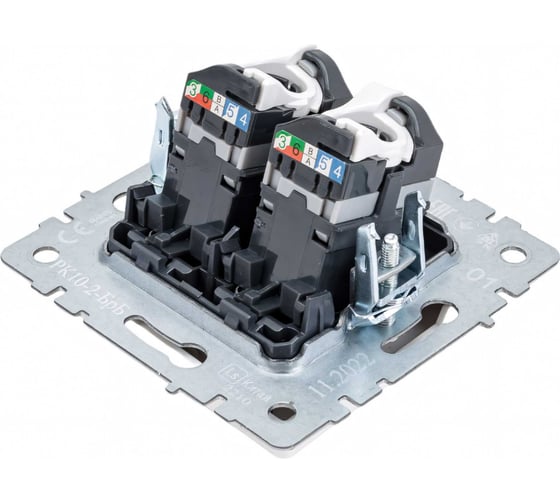 Двойная компьютерная розетка rj45 IEK Brite рк10-2-брб категория 5e, белый BR-K20-1-K01
