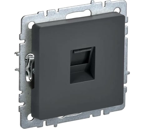 Компьютерная розетка rj45 IEK Brite рк10-брг категория 5e, графит BR-K10-1-K53