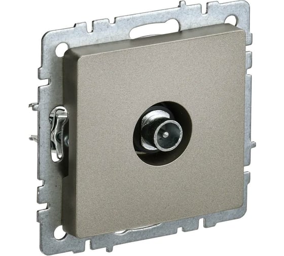 Проходная розетка TV IEK Brite ртв10-0-брш шампань BR-A10-P-K37