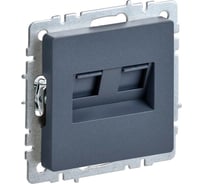 Двойная компьютерная розетка rj45 IEK Brite рк10-2-брм категория 5e, маренго BR-K20-1-K35