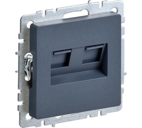 Двойная компьютерная розетка rj45 IEK Brite рк10-2-брм категория 5e, маренго BR-K20-1-K35