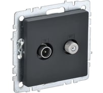 Двойная розетка tv+sat IEK Brite ртв/рсп12-брг графит BR-AF20-O-K53