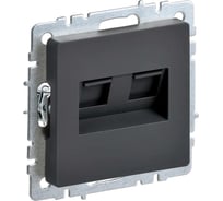 Двойная компьютерная розетка rj45 IEK Brite рк10-2-брг категория 5e, графит BR-K20-1-K53