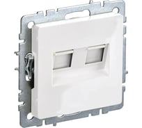 Двойная розетка IEK Brite rj11+rj45 рк/т12-брб категория 5e, белый BR-KT20-O-1-K01