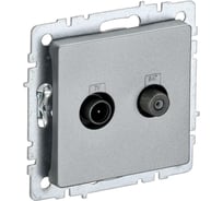 Двойная розетка tv+sat IEK Brite ртв/рсп12-бра алюминий BR-AF20-O-K47