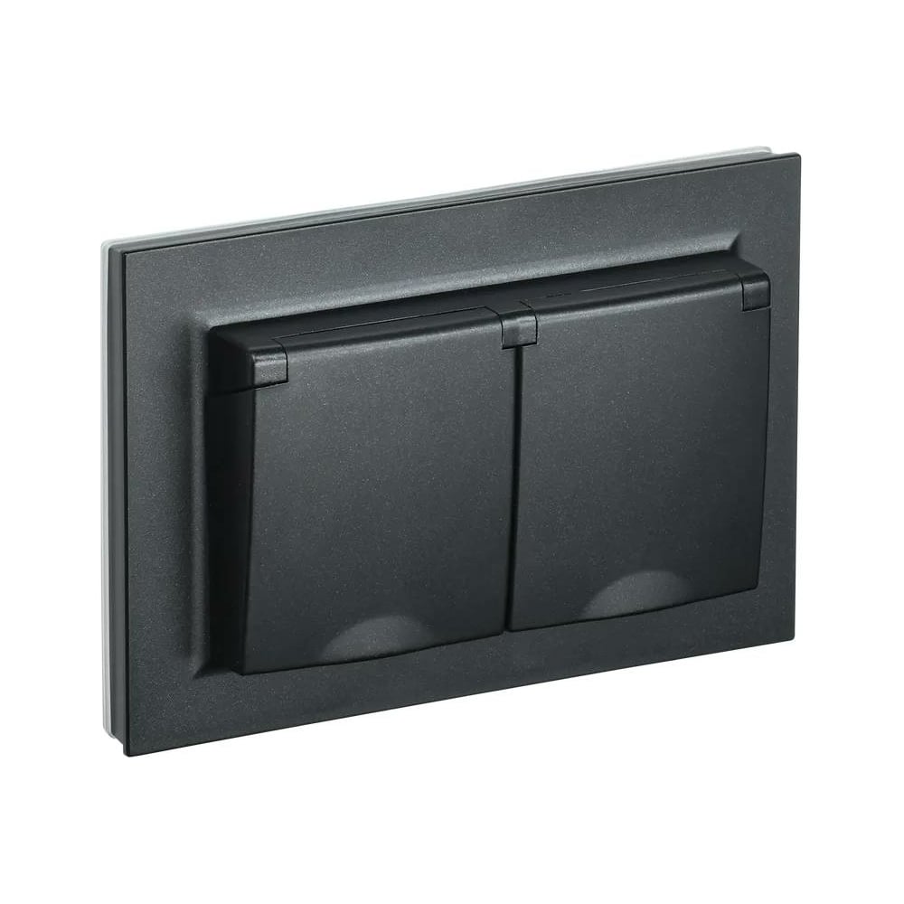 2-местная розетка IEK Brite рсбш12-3-44-брч с заземлением, с защитными ...