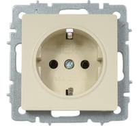 1-местная розетка IEK Brite рс11-1-0-бркр с заземлением, без защитных шторок, 16А, бежевый BR-R11-16-K10