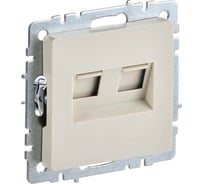 Двойная розетка IEK Brite rj11+rj45 рк/т12-бркр категория 5e, бежевый BR-KT20-O-1-K10