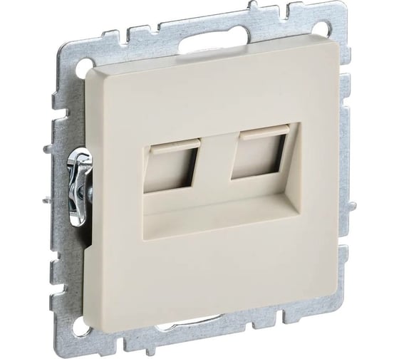 Двойная розетка IEK Brite rj11+rj45 рк/т12-бркр категория 5e, бежевый BR-KT20-O-1-K10 1