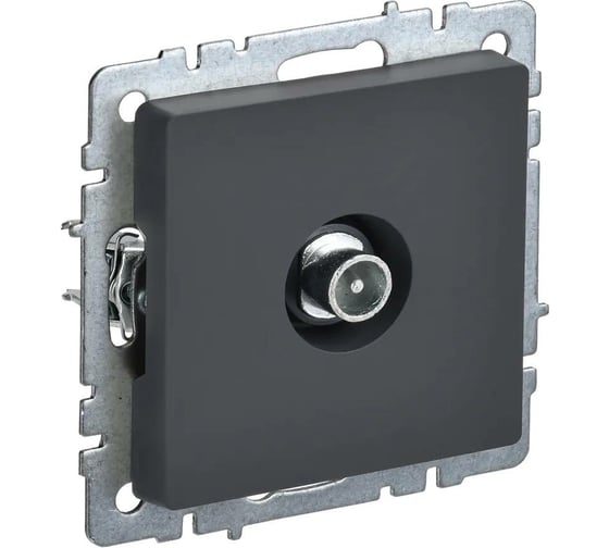 Проходная розетка TV IEK Brite ртв10-0-брг графит BR-A10-P-K53