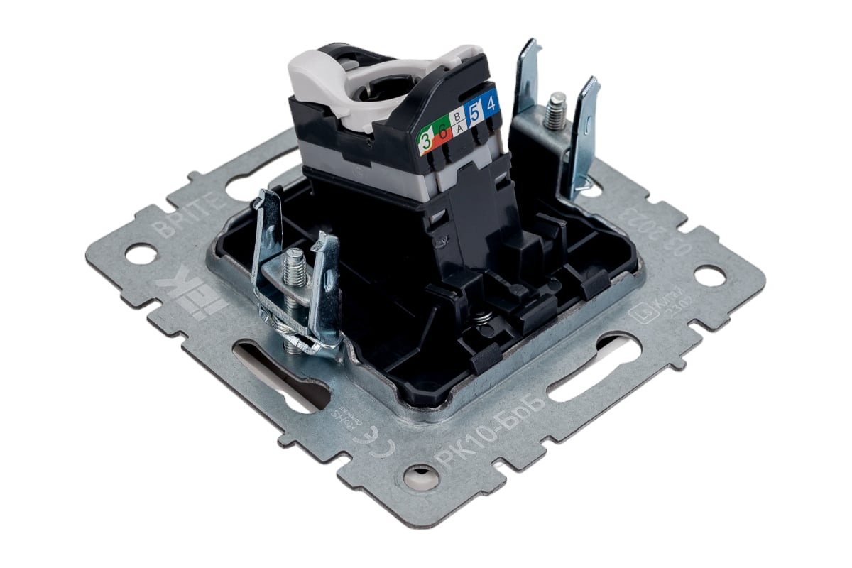 Компьютерная розетка rj45 IEK Brite рк10-брб категория 5e, белый BR-K10 ...