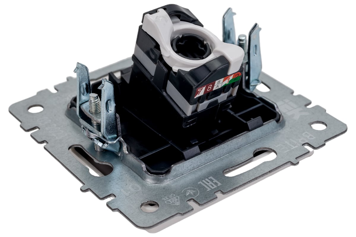 Компьютерная розетка rj45 IEK Brite рк10-брб категория 5e, белый BR-K10 ...