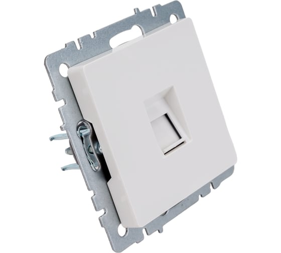 Компьютерная розетка rj45 IEK Brite рк10-брб категория 5e, белый BR-K10-1-K01