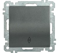 Проходной 1-клавишный выключатель IEK bolero вс10-1-2-б 10А, антрацит EVB12-K95-10