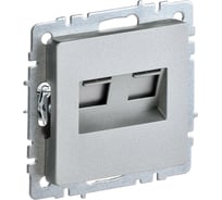 Двойная розетка IEK Brite rj11+rj45 рк/т12-бра категория 5e, алюминий BR-KT20-O-1-K47