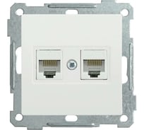 2-местная компьютерная розетка IEK Bolero рк10-2-б rj45 cat5e белый EKB25-K01