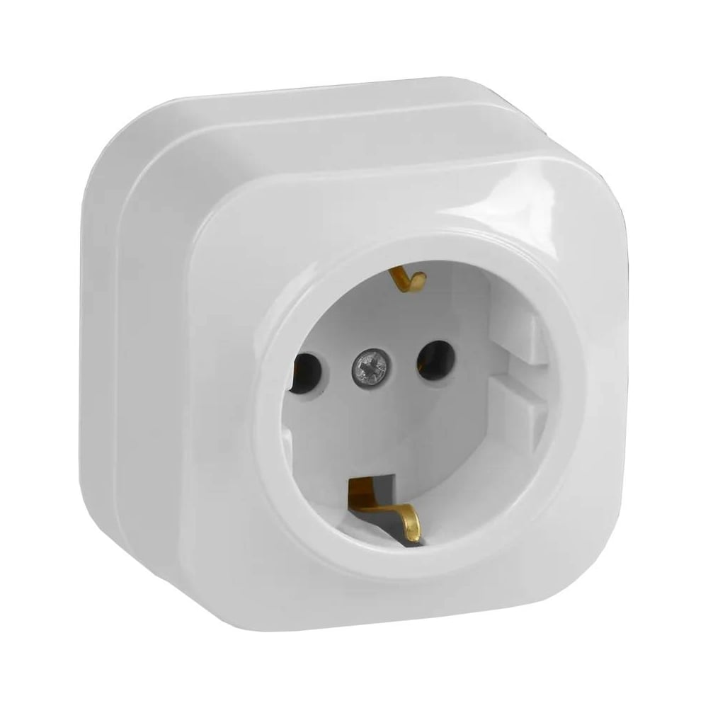 Одноместная розетка для открытой установки IEK Glory рс20-3-хб с ...