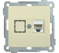 Компьютерная розетка IEK Bolero рк11-1-б rj45, категория 6, кремовый EKB16-01-K33