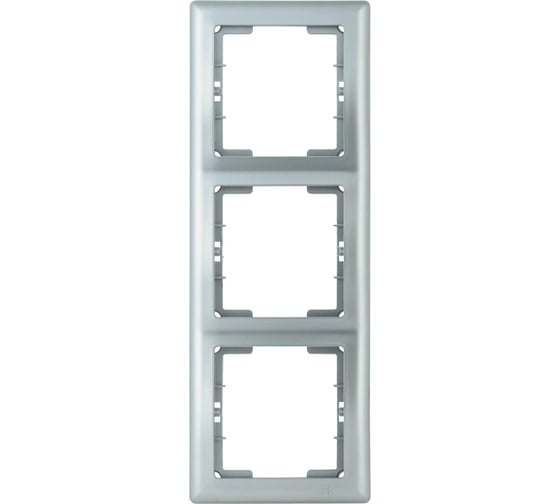 3-местная вертикальная рамка IEK Bolero срв-3-бс серебряный EMB31-K23 1