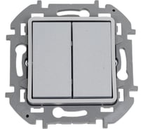 Переключатель Legrand двухклавишный Legrand Inspiria 10A 250В безвинтовые зажимы алюминий 673657
