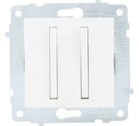 Механизм 2-клавишного выключателя OVIVO узкая клавиша, белый, 610-000201-202