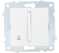 Механизм 1-клавишного выключателя OVIVO узкая клавиша, кнопка звонка, белый, 610-000201-207