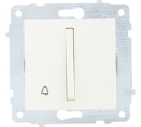 Механизм 1-клавишного выключателя OVIVO узкая клавиша, кнопка звонка, крем, 610-000202-207