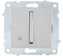 Механизм 1-клавишного выключателя OVIVO узкая клавиша, кнопочный, серебро, 610-000210-205