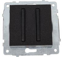 Механизм 2-клавишного выключателя OVIVO узкая клавиша, черный металлик, 610-000217-202