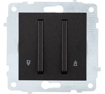 Механизм выключателя жалюзи OVIVO узкая клавиша, черный металлик, 610-000217-216