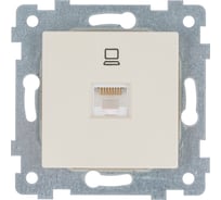 Механизм низковольтной ПК розетки скрытой установки Кунцево-Электро Аксиома РК1-458 слоновая кость 122004