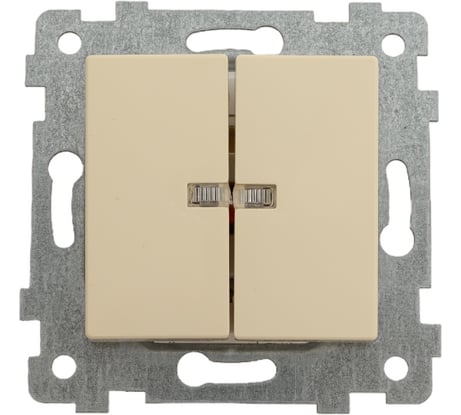 Механизм двухклавишного выключателя скрытой установки Кунцево-Электро Аксиома со светоиндикацией С510-450 слоновая кость 122010