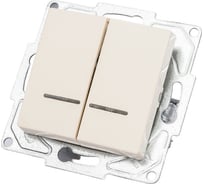 2-клавишный выключатель GUNSAN Eqona с индикацией крем 16401200-250104