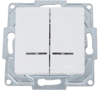 2-клавишный выключатель GUNSAN Eqona с индикацией белый 16401100-250104